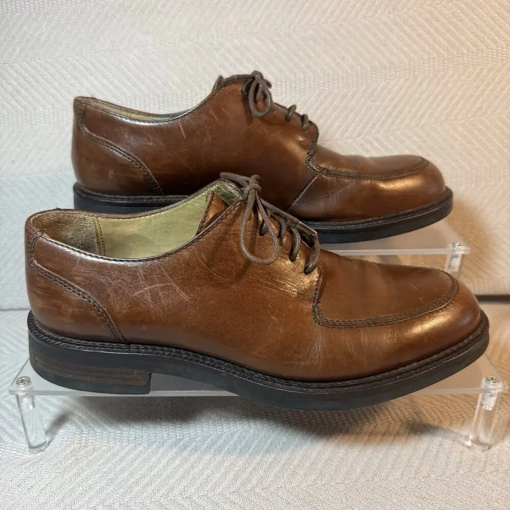 Kenneth Cole Dress Shoes Oxford Brown Leather Men's Size 10 Lace Up Smart Casual